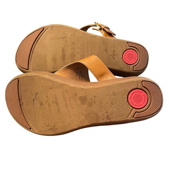 FitFlop Adjustable Leather Toe-Post Sandals Size 6 - Picture 10 of 10